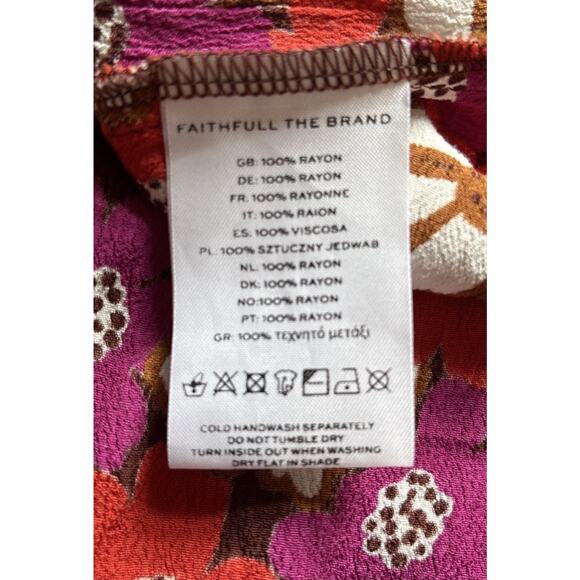 Faithfull The Brand Mailee Midi Dress Women's Medium Colorful Floral Front Tie - Picture 11 of 12